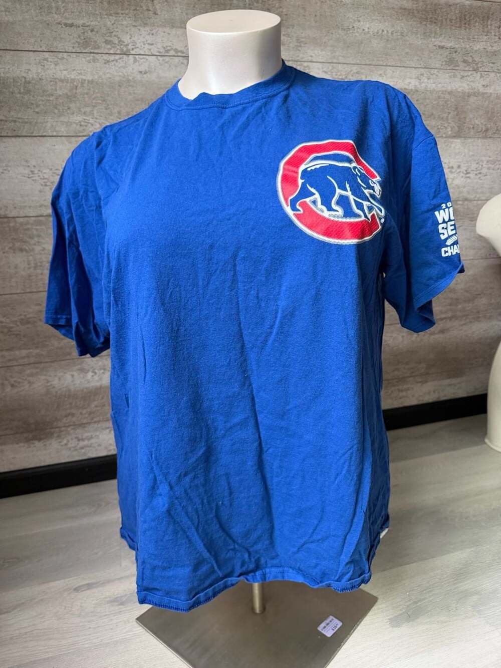 Majestic Chicago Cubs Kris Bryant 17 T-Shirt Size 2XL Blue 2016 World Series